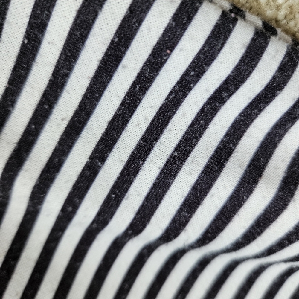Just Fashion Now | Size S Women's | Colorblock Top - Black, Gray & White Stripe - Picture 6 of 11